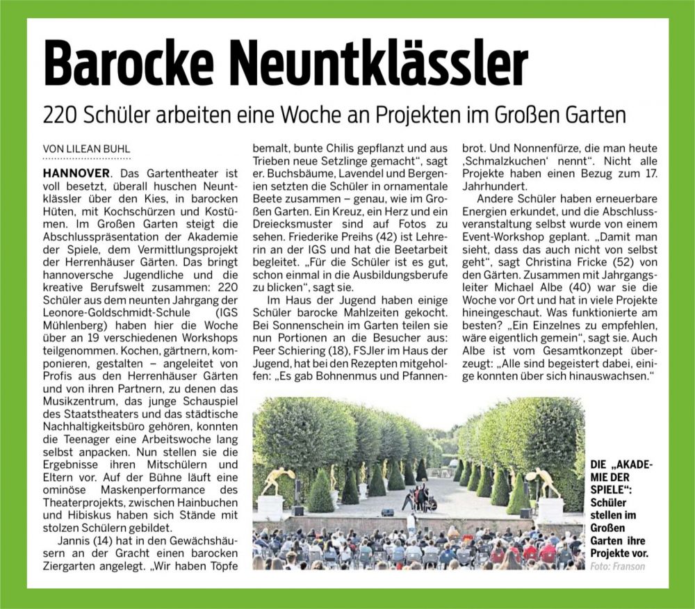 Neue Presse vom 12.09.2020.