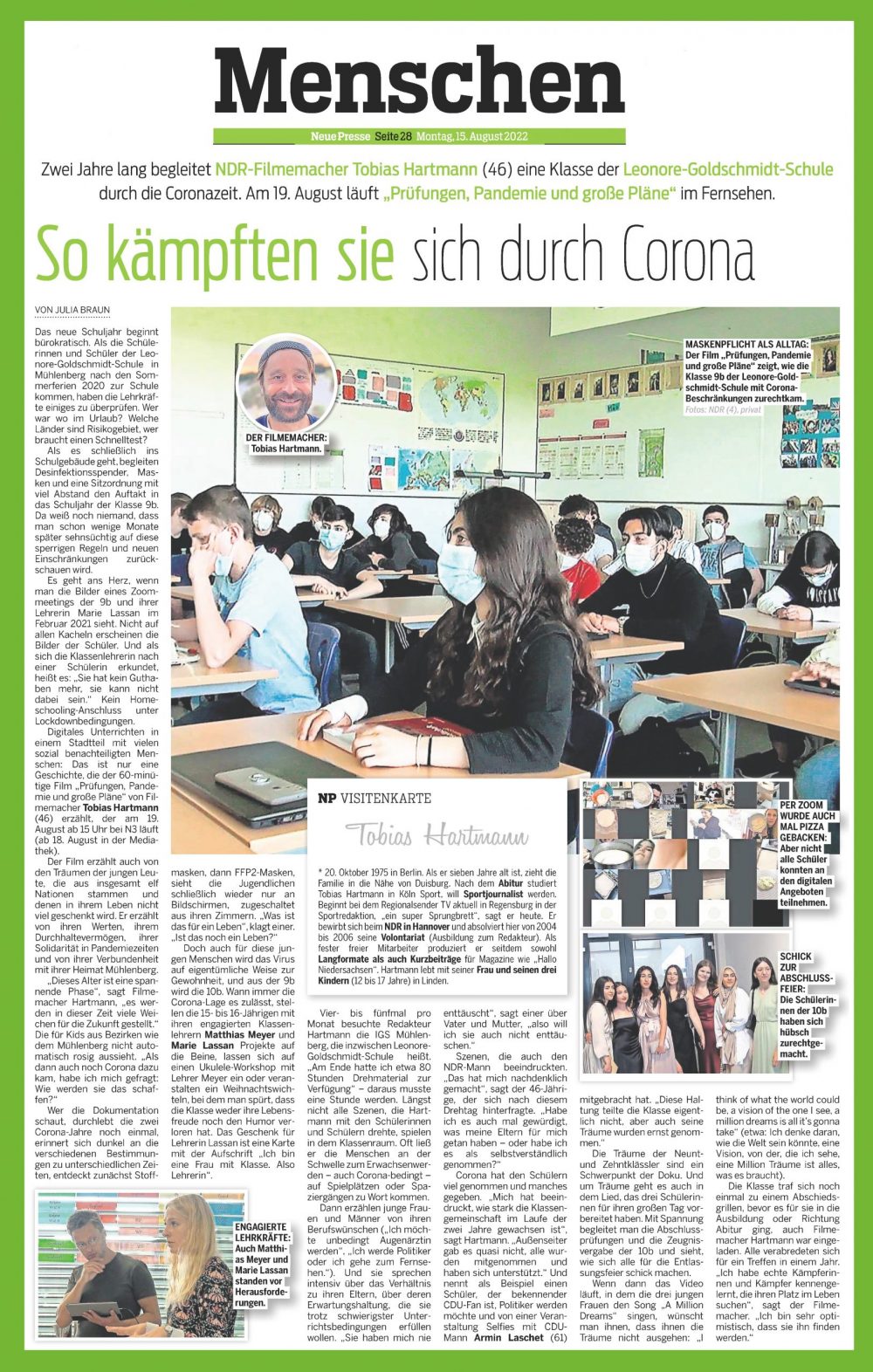 Neue Presse vom 15.08.2022.